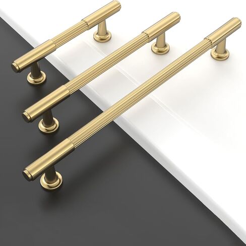 10-Pack 5 Inch (128mm) Hole Center Textured Grip Cabinet Pulls, Champagne Bronze Kitchen Handles, Heavy Duty Drawer Pulls for Bathroom Vanity & Dresser in Kuwait