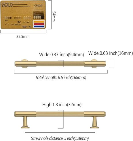 10-Pack 5 Inch (128mm) Hole Center Textured Grip Cabinet Pulls, Champagne Bronze Kitchen Handles, Heavy Duty Drawer Pulls for Bathroom Vanity & Dresser in Kuwait
