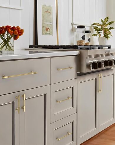 10-Pack 5 Inch (128mm) Hole Center Textured Grip Cabinet Pulls, Champagne Bronze Kitchen Handles, Heavy Duty Drawer Pulls for Bathroom Vanity & Dresser in Kuwait