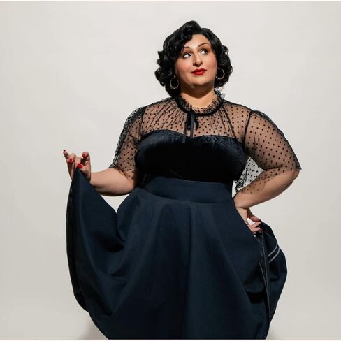 Colette Blouse, Black Velvet with Polka Dot Tulle, Vintage-Inspired Stand-Up Collar with Bow, Flutter Sleeves in Saudi Arabia