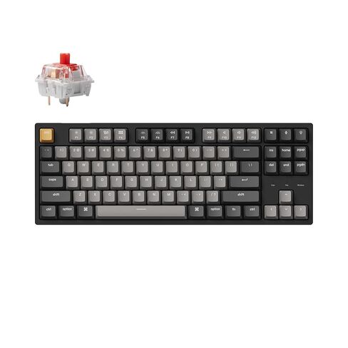Keychron C1 Pro Wired Mechanical Keyboard TKL Layout, QMK Programmable RGB Backlit with Hot-swappable K Pro Silent Red Switch, OEM Profile Double-Shot PBT Keycaps Compatible for Mac Windows Linux in Saudi Arabia