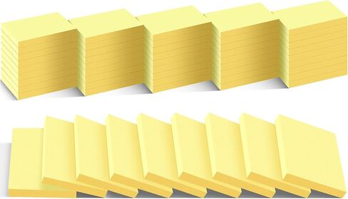 ملاحظات لاصقة صغيرة مقاس 1.5 × 2 بوصة، 36 وسادة لاصقة قوية باللون الأصفر الكناري، مناسبة للمدرسة والمنزل والمكتب والإزالة النظيفة in Kuwait