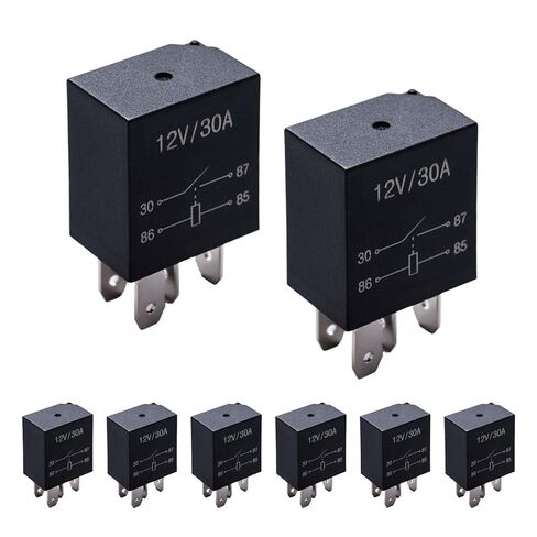 8 قطع 4 دبابيس 12 فولت 30 أمبير مرحل سيارات متعدد الأغراض - بديل عالمي عالي التحمل متوافق مع محرك السيارة in Kuwait