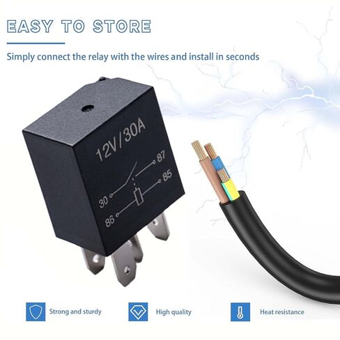 8 قطع 4 دبابيس 12 فولت 30 أمبير مرحل سيارات متعدد الأغراض - بديل عالمي عالي التحمل متوافق مع محرك السيارة in Kuwait