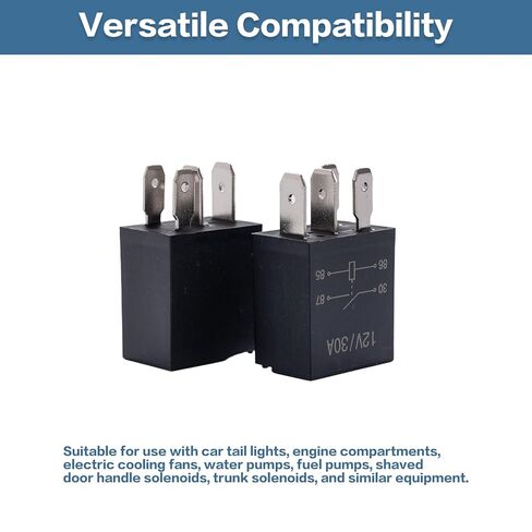 8 قطع 4 دبابيس 12 فولت 30 أمبير مرحل سيارات متعدد الأغراض - بديل عالمي عالي التحمل متوافق مع محرك السيارة in Kuwait