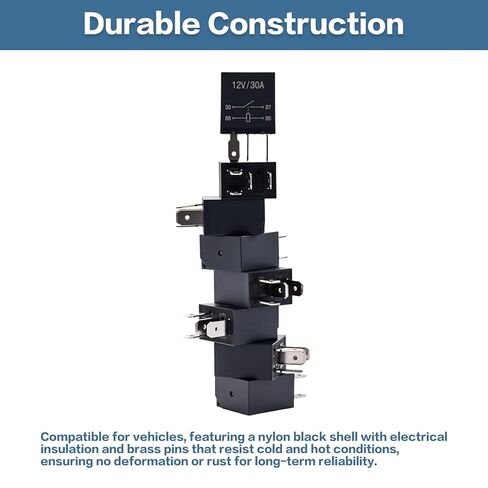 8 قطع 4 دبابيس 12 فولت 30 أمبير مرحل سيارات متعدد الأغراض - بديل عالمي عالي التحمل متوافق مع محرك السيارة in Kuwait
