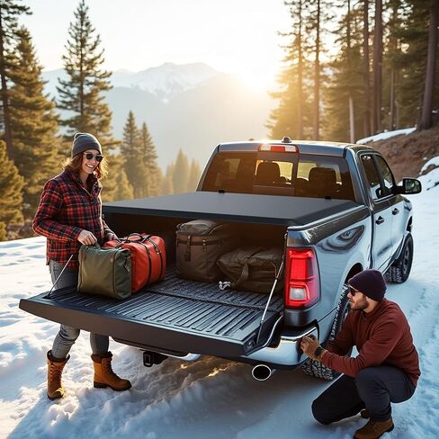 Soft Roll Up Truck Bed Tonneau Cover Fit for Toyota Tacoma 2016-2023 with Deck Rail System, with 5 ft Bed Excl. Trail Edition in Saudi Arabia