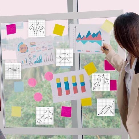6 Packs Graph Paper Sticky Notes 300 Sheets 3 x 3 Inch Mini Graph Pads 20 x 20 Four Quadrant X Y Axis Coordinate Plane Post It Adhesive Grid Sticky Notes for Office School Math Supplies（6style） in Saudi Arabia