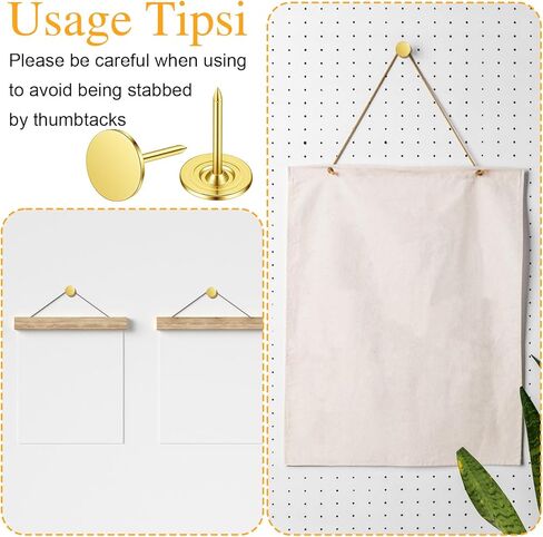 100PCS Gold Push Pins, Stainless Steel Thumb Tacks for Cork Board, Bulletin Board, Wall, Flat Head Thumbtacks for Picture Hanging Home Office Decorative Supplies in Saudi Arabia