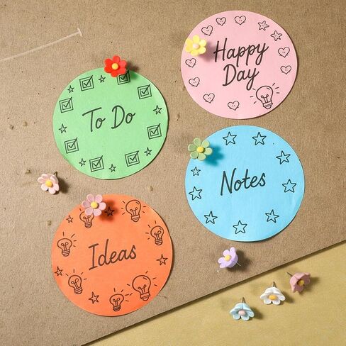 50 Pcs Flower Push Pins, Colorful Cute Thumb Tack, The Flower Thumb Tacks for Floret Wall ThumbTacks for Bulletin Board Office Hanging Photo Poster Feature Wall in Saudi Arabia