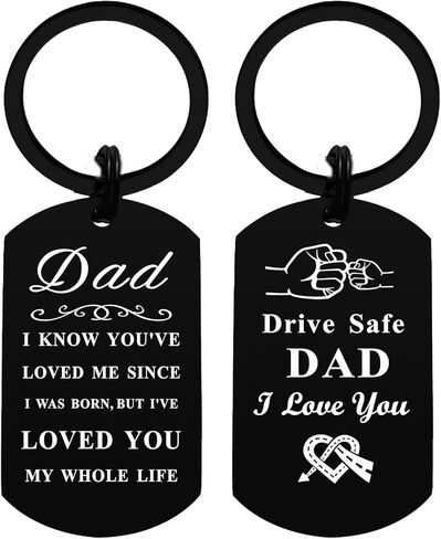 Jzxwan Dad Gifts Keychain - Happy Birthday Dad Gifts for Men, Drive Safe I Love You Daddy Keychain, Thank You Daddy Key Chain from Daughter Son in Saudi Arabia