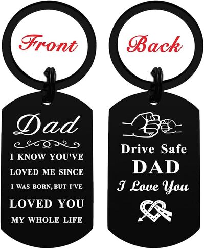 Jzxwan Dad Gifts Keychain - Happy Birthday Dad Gifts for Men, Drive Safe I Love You Daddy Keychain, Thank You Daddy Key Chain from Daughter Son in Saudi Arabia