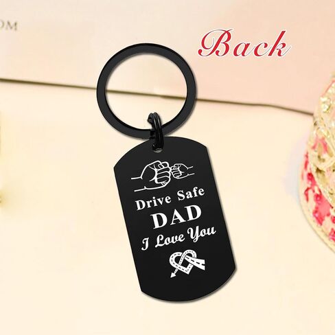Jzxwan Dad Gifts Keychain - Happy Birthday Dad Gifts for Men, Drive Safe I Love You Daddy Keychain, Thank You Daddy Key Chain from Daughter Son in Saudi Arabia