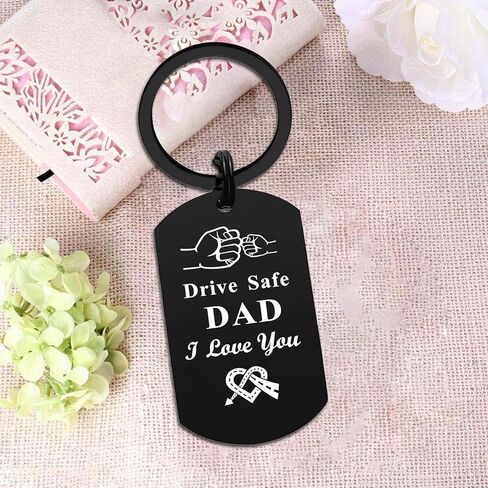 Jzxwan Dad Gifts Keychain - Happy Birthday Dad Gifts for Men, Drive Safe I Love You Daddy Keychain, Thank You Daddy Key Chain from Daughter Son in Saudi Arabia