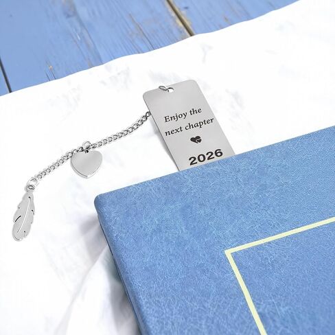 Happy Retirement Gifts 2026, Graduation Bookmark, Enjoy The Next Chapter, Stainless Steel Bookmark for Women Men, Retirement Gifts for Coworker, Teacher Appreciation Gift, Graduation Gifts, Silver in Kuwait