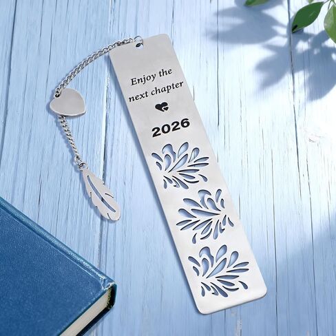 Happy Retirement Gifts 2026, Graduation Bookmark, Enjoy The Next Chapter, Stainless Steel Bookmark for Women Men, Retirement Gifts for Coworker, Teacher Appreciation Gift, Graduation Gifts, Silver in Kuwait