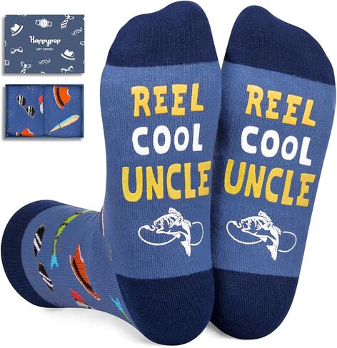 HAPPYPOP بكرة زرقاء داكنة هدايا رائعة - جوارب مضحكة للأب والأخ والعم والجد والابن والزوج in Kuwait