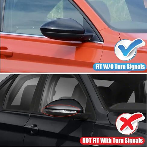 DERI Passenger Side Mirror Cap Compatible with Volkswagen Jetta 2019 2020 2021 2022 2023 2024 2025, Right Side Mirror Cover fit for VW Jetta US Version Without Turn Signals, Glossy Black in Saudi Arabia
