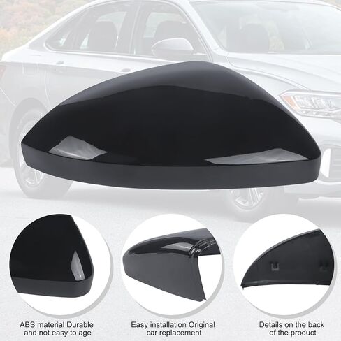 DERI Passenger Side Mirror Cap Compatible with Volkswagen Jetta 2019 2020 2021 2022 2023 2024 2025, Right Side Mirror Cover fit for VW Jetta US Version Without Turn Signals, Glossy Black in Saudi Arabia