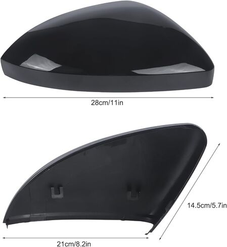DERI Passenger Side Mirror Cap Compatible with Volkswagen Jetta 2019 2020 2021 2022 2023 2024 2025, Right Side Mirror Cover fit for VW Jetta US Version Without Turn Signals, Glossy Black in Saudi Arabia