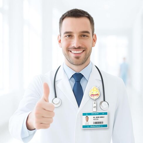 بكرة شارة مضحكة لهب النار ممرضة، حامل شارة تعريف لطيف قابل للسحب مع تصميم لحم الخنزير المقدد والبيض، RN LPN CNA MA طالب التمريض والعامل الطبي والمدرس اسم الطبيب ملحقات مشبك شارة in Saudi Arabia