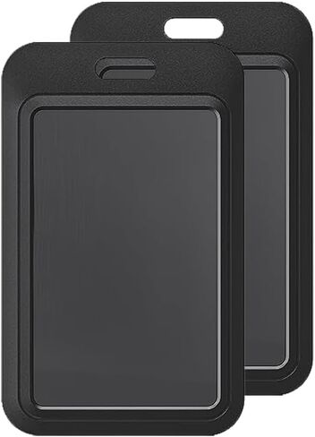 2PCS/Lot Sliding ID Badge Holder, Black Plastic Card Case Protector for ID, Credit Cards, Passes (Black, 2 Pack) in Saudi Arabia