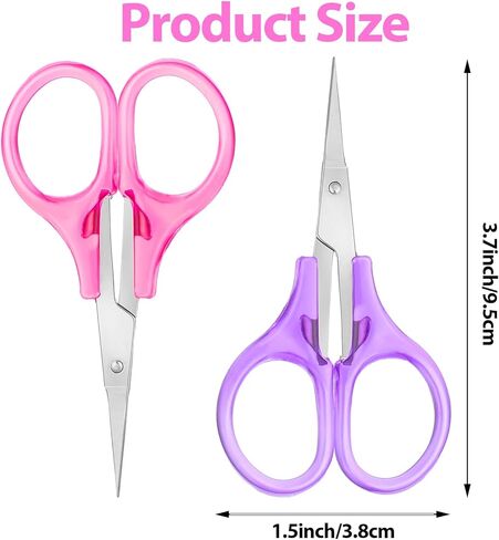 Small Sewing Scissors, Travel Scissors TSA Approved with Cover 3.5" Stainless Steel for Carry-on, Safe & Compact for Knitting, Crafting (Purple, Pink) in Saudi Arabia