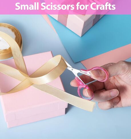 Small Sewing Scissors, Travel Scissors TSA Approved with Cover 3.5" Stainless Steel for Carry-on, Safe & Compact for Knitting, Crafting (Purple, Pink) in Saudi Arabia