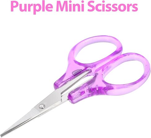 Small Sewing Scissors, Travel Scissors TSA Approved with Cover 3.5" Stainless Steel for Carry-on, Safe & Compact for Knitting, Crafting (Purple, Pink) in Saudi Arabia