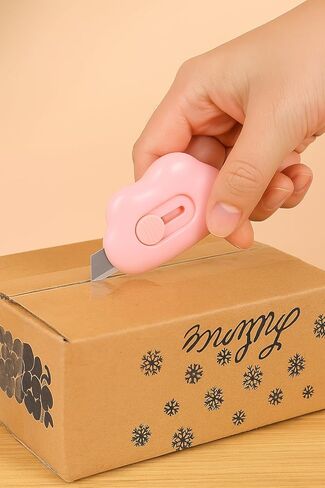 4pcs Cloud Shaped Letter Opener, Cute Cloud & Flower Mini Utility Box Cutter with Retractable Blade and Keychain Hole, Portable Envelope Slitter for Home Office School Package Carton Cutting in Saudi Arabia