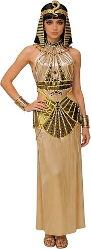 ROYAL SMEELA Women's Egyptian Cleopatra Egypt Sequin Costume Beaded Sleeveless Waist Cutout for Stage Halloween Party in Saudi Arabia