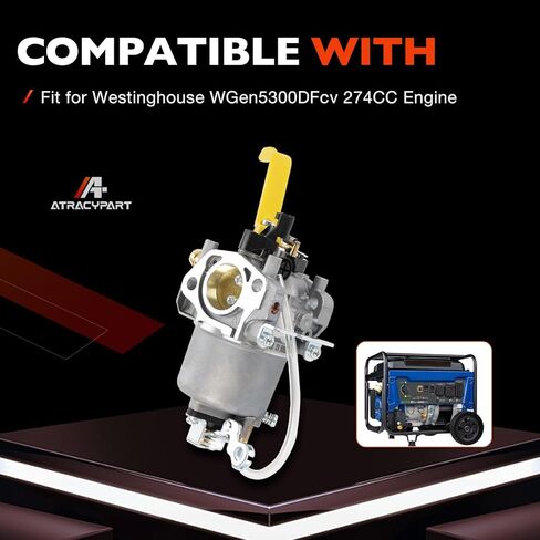 Carburetor Carb Replacement Compatible with Huayi Westinghouse WGen5300DFcv Dual Fuel Portable Generator with 274CC Engine in Saudi Arabia