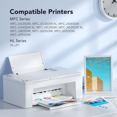 خراطيش حبر LC406XL عالية الإنتاجية لخراطيش حبر Brother LC406 تستخدم LC406XL LC 406-XL مع طابعة Brother MFC-J4335DW MFC-J5855DW MFC-J5855DW MFC-J6955DW (4 عبوات BK/C/M/Y) in Kuwait