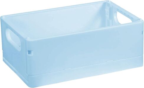 1 Pack Blue Mini Plastic Folding Storage Crate - 6.53x4.84x2.87-inch Square Storage Basket for Desktop, Drawer, Bathroom, Bedroom, Office & Classroom Organization (Decorative Organizer) in Saudi Arabia