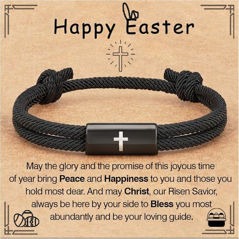 Easter Basket Stuffers Confirmation First Communion Baptism Gifts for Boys, Cross Bracelet for Son GrandSon Nephew Brother Christian Religious Jewelry Gifts in Saudi Arabia
