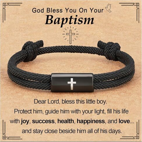 Easter Basket Stuffers Confirmation First Communion Baptism Gifts for Boys, Cross Bracelet for Son GrandSon Nephew Brother Christian Religious Jewelry Gifts in Saudi Arabia