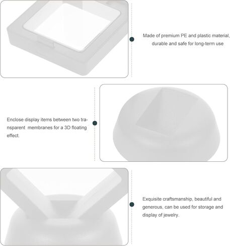 Cabilock Floating Jewelry Display Box Set 20pcs Small 3d Floating Case with Bases 5x5cm White Mini Organizer for Rings Necklaces Storage and Home Decor in Saudi Arabia