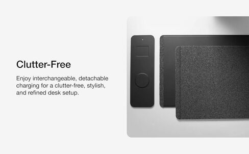 قاعدة شحن لاسلكية وقاعدة ماوس - قابلة للفصل بقدرة 15 وات متوافقة مع شاحن MagSafe وQi السريع، وواقي مكتب من جلد البولي يوريثان مزدوج الطبقة مع مساحة تخزين مخفية in Saudi Arabia