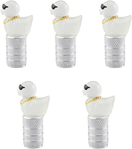 Cute Duck Valve Stem Caps, Tire Valve Caps, Glow in The Dark Hot Rubber Cover (5 Pack) Universal for Car Truck SUV Motorcycle Bicycle Replacement with O Ring Dust-Proof Car Accessories (Purple) in Saudi Arabia