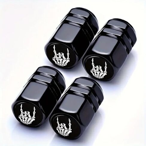 4 Pcs Car Tire Valve Stem Caps, Aluminum Alloy Universal Dust Covers Tire Air Cap for Car, SUV, Bike, Motorcycle in Saudi Arabia