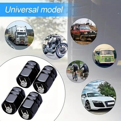 4 Pcs Car Tire Valve Stem Caps, Aluminum Alloy Universal Dust Covers Tire Air Cap for Car, SUV, Bike, Motorcycle in Saudi Arabia