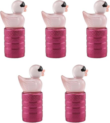 Cute Duck Valve Stem Caps, Tire Valve Caps, Glow in The Dark Hot Rubber Cover (5 Pack) Universal for Car Truck SUV Motorcycle Bicycle Replacement with O Ring Dust-Proof Car Accessories (Purple) in Saudi Arabia