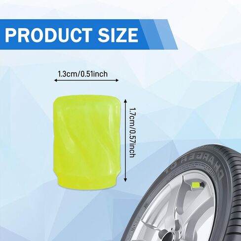 12PCS Luminous Tire Valve Stem Caps for Car, Fluorescent Glow in The Dark Air Caps Cover, Illuminated Corrosion Resistant Tire Pressure Caps, Universal Car Accessories for Most Vehicles (Yellow) in Saudi Arabia