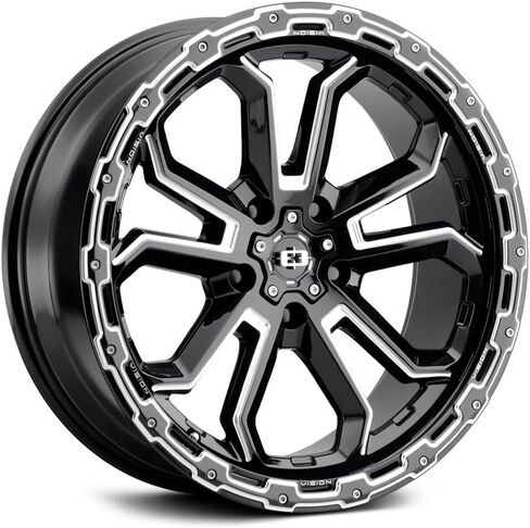 Vision 405 Korupt 17x8 5x4.5" +30mm Black/Milled Wheel Rim 17" Inch in Saudi Arabia