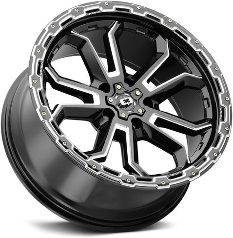 Vision 405 Korupt 17x8 5x4.5" +30mm Black/Milled Wheel Rim 17" Inch in Saudi Arabia