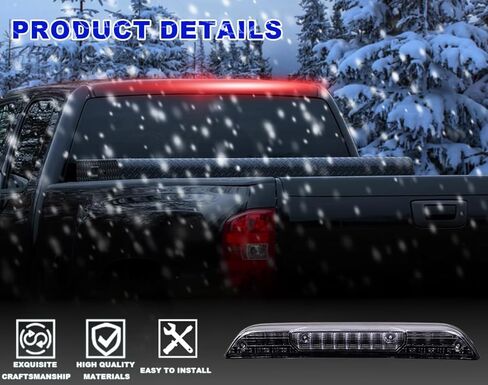 PIT66 LED 3rd Brake Light, Compatible with 15-20 Ford F150 Rear High Mount Stop Parking Light Lamp Cargo Light Assembly Clear Lens Black Housing in Saudi Arabia