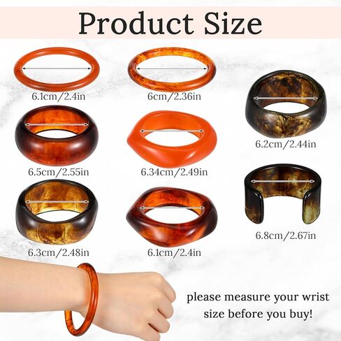 8 Pcs Acrylic Resin Chunky Bangles Bracelets for Women Punk Bangle Geometric Chunky Bracelets Thick Acetate Statement Christmas Jewelry Gifts Set in Saudi Arabia