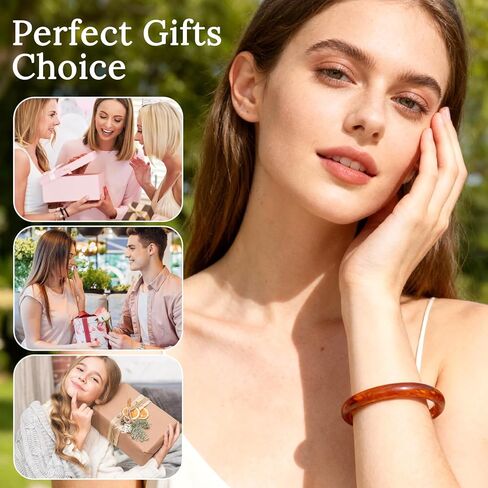 8 Pcs Acrylic Resin Chunky Bangles Bracelets for Women Punk Bangle Geometric Chunky Bracelets Thick Acetate Statement Christmas Jewelry Gifts Set in Saudi Arabia
