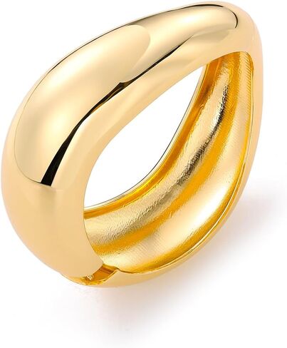 KISS WIFE Chunky Gold Bangle Bracelets for Women, Dainty 14k Gold Plated Big Bangles, Trendy Cuff Bracelet Fashion Jewelry Gifts in Saudi Arabia