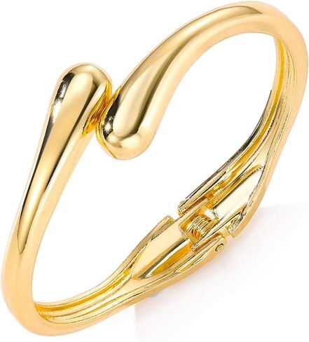 KISS WIFE Chunky Gold Bangle Bracelets for Women, Dainty 14k Gold Plated Big Bangles, Trendy Cuff Bracelet Fashion Jewelry Gifts in Saudi Arabia